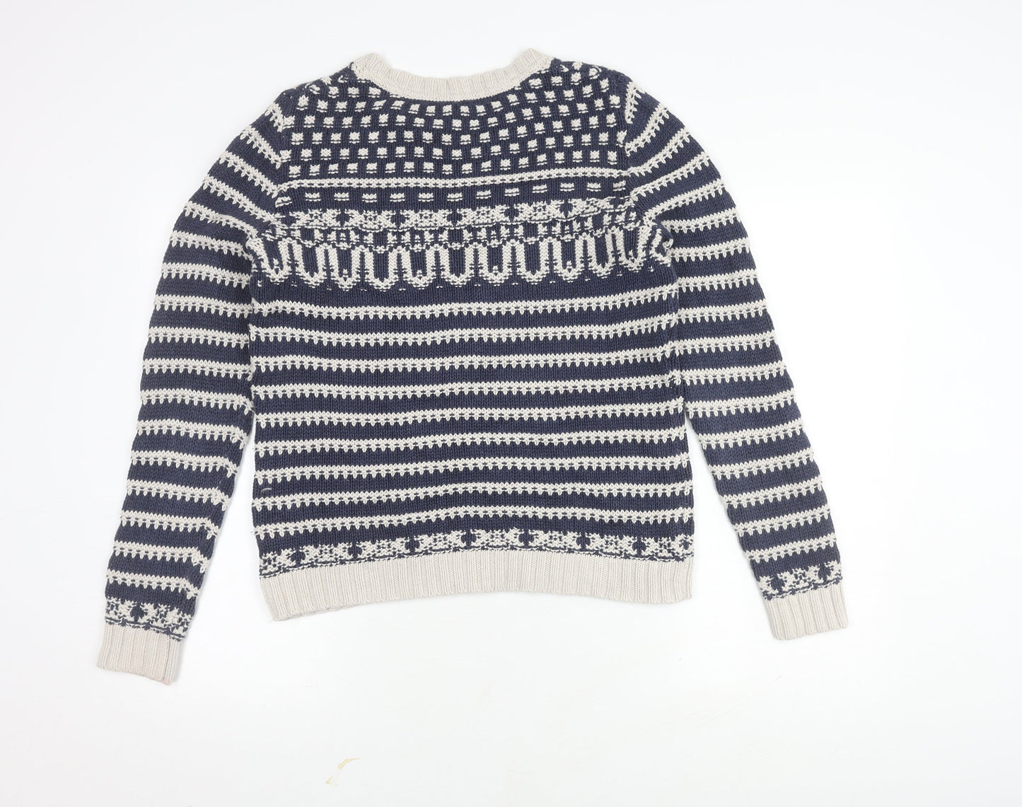 Fat Face Unisex Blue Fair Isle Pullover Jumper Size 14
