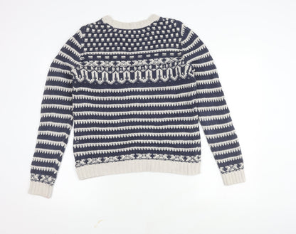Fat Face Unisex Blue Fair Isle Pullover Jumper Size 14