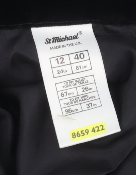 Marks and Spencer Women's Black Skirt, Size 12, Vintage