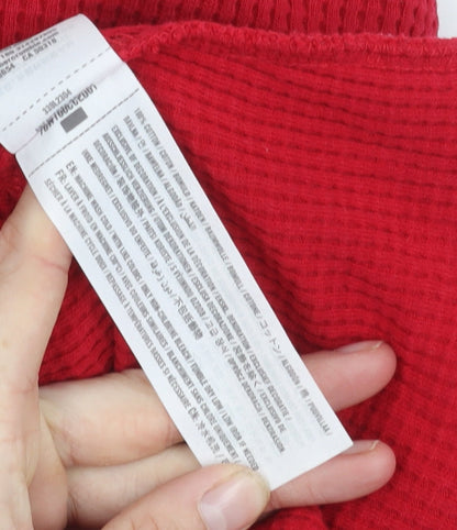 Hollister Women's Red High Neck Zip Sweatshirt XS