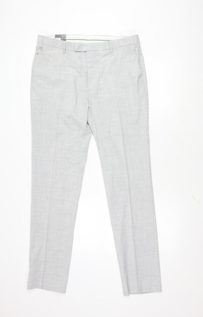 Marks and Spencer Men's Grey Slim Fit Business Trousers 36 in