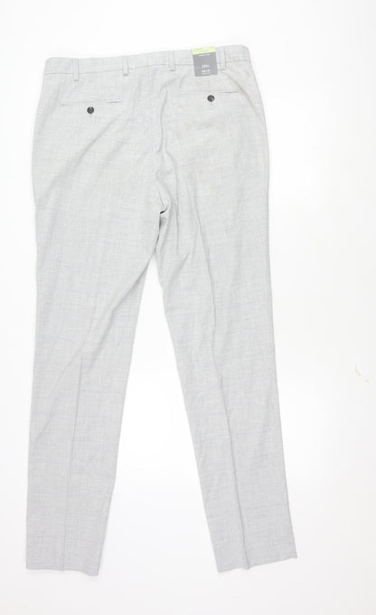 Marks and Spencer Men's Grey Slim Fit Business Trousers 36 in