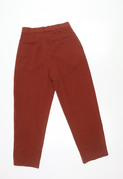 Womens UK Size S Zara Regular Fit  Red Trousers