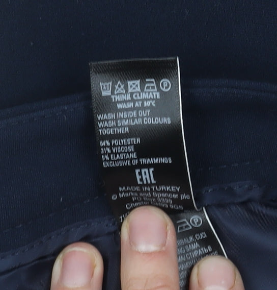 Womens UK Size 10 Marks and Spencer Regular Fit Workwear Casual Blue Trousers