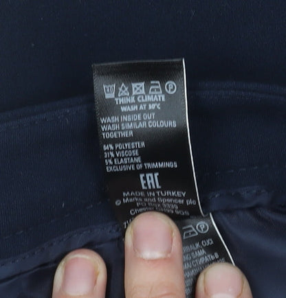 Womens UK Size 10 Marks and Spencer Regular Fit Workwear Casual Blue Trousers