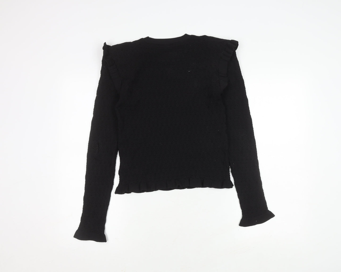 Womens UK Size M Zara Black Basic Blouse