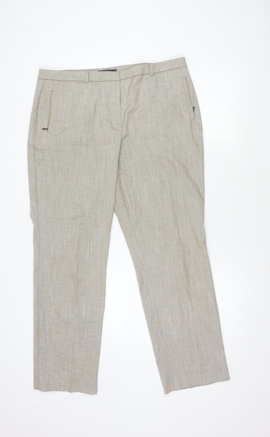 Womens UK Size 16 Marks and Spencer Slim Fit  Beige Trousers