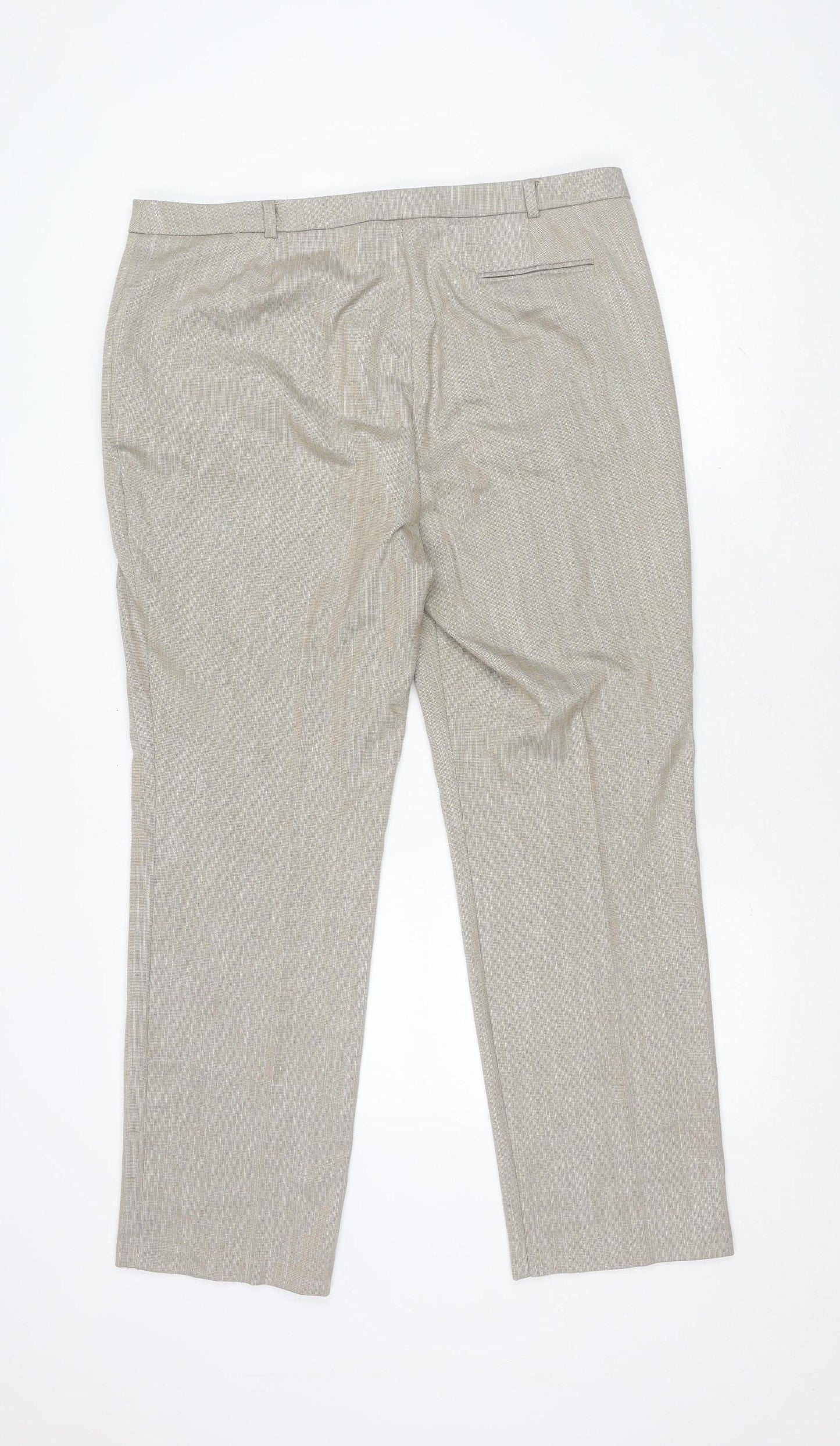 Womens UK Size 16 Marks and Spencer Slim Fit  Beige Trousers