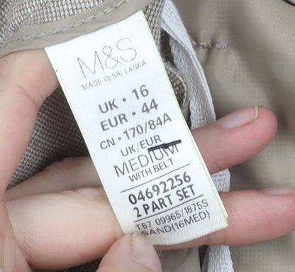 Womens UK Size 16 Marks and Spencer Slim Fit  Beige Trousers
