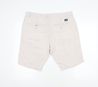 SoulCal & Co Men's Beige Linen Blend Chino Shorts, Size L