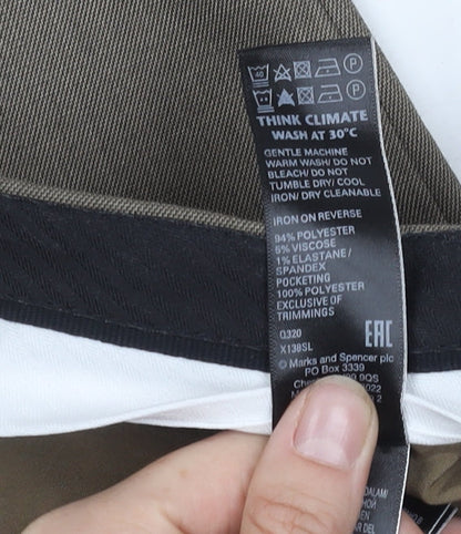 Marks and Spencer Men's Brown Regular Trousers Size 16