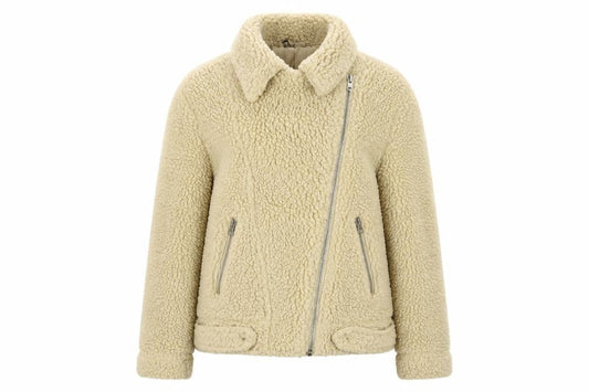 Womens UK Size 10 Divided Beige Biker Coat