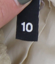Womens UK Size 10 Divided Beige Biker Coat