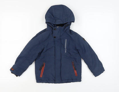 Next Boys Blue Puffer Jacket, 5 Years, Hooded Winter Style
