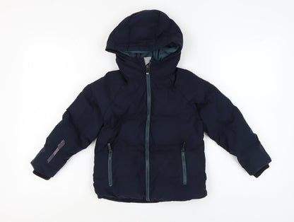 Next Boys Blue Puffer Jacket, Size 5 Years, Hooded, Winter
