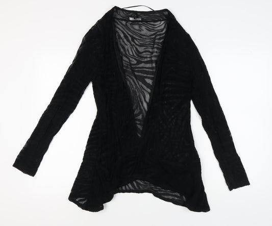 Dunnes Women's Black Long Sleeve Open Front Cardigan Size 16