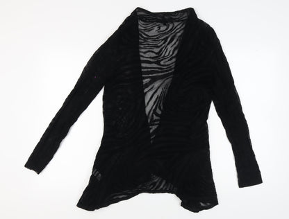 Dunnes Women's Black Long Sleeve Open Front Cardigan Size 16