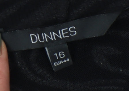 Dunnes Women's Black Long Sleeve Open Front Cardigan Size 16