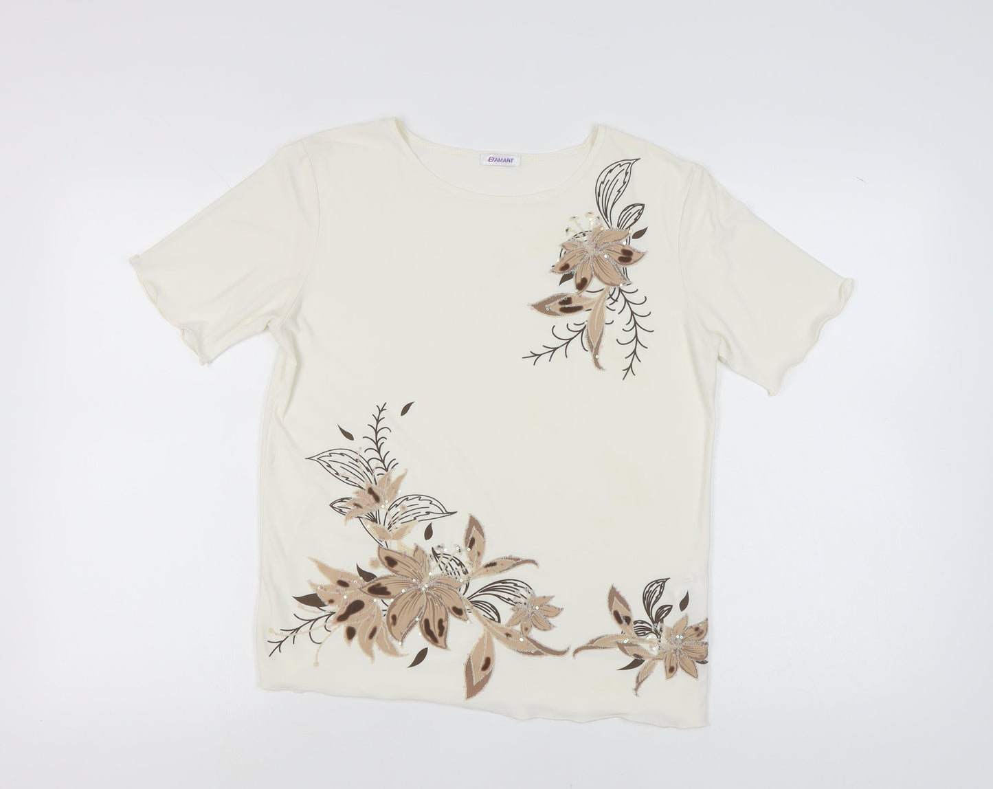 Womens UK Size 10 Damart Beige  T-Shirt