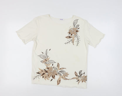 Womens UK Size 10 Damart Beige  T-Shirt