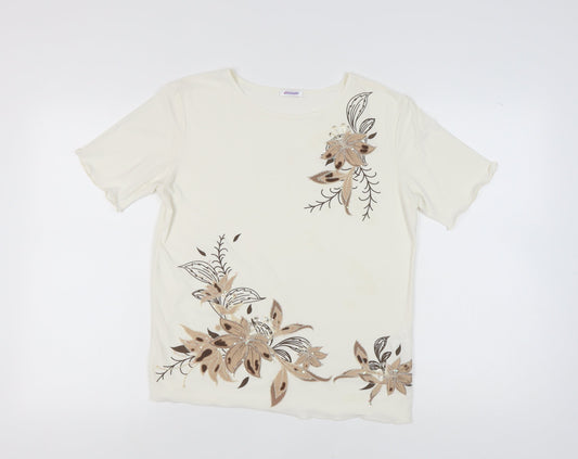 Womens UK Size 10 Damart Beige  T-Shirt