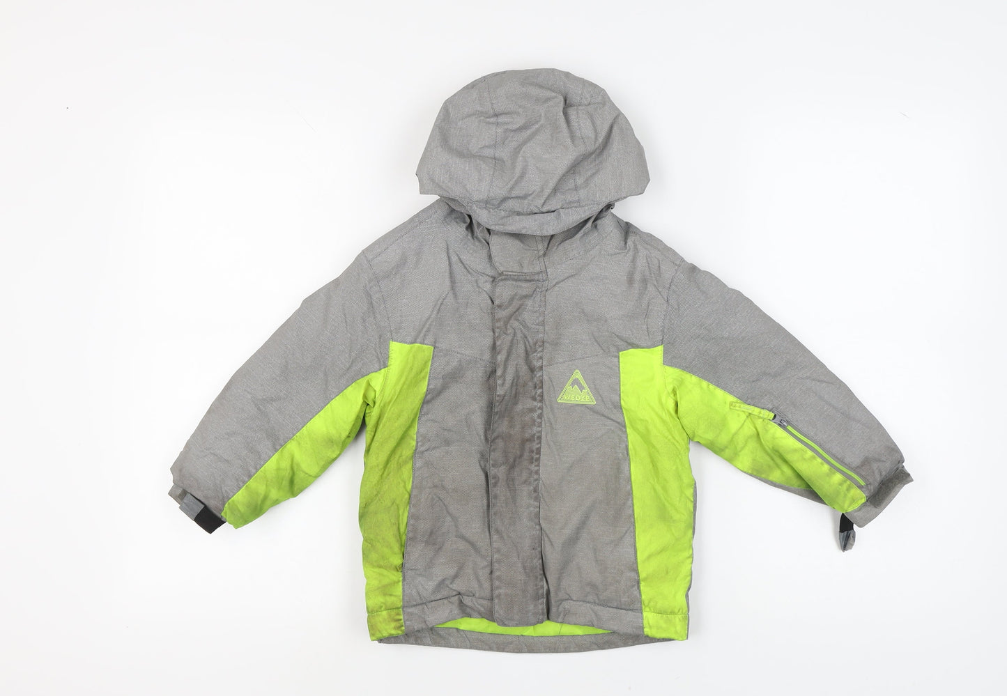 Decathlon Boys Grey Puffer Jacket, 3-4 Years, Hooded Winter Coat