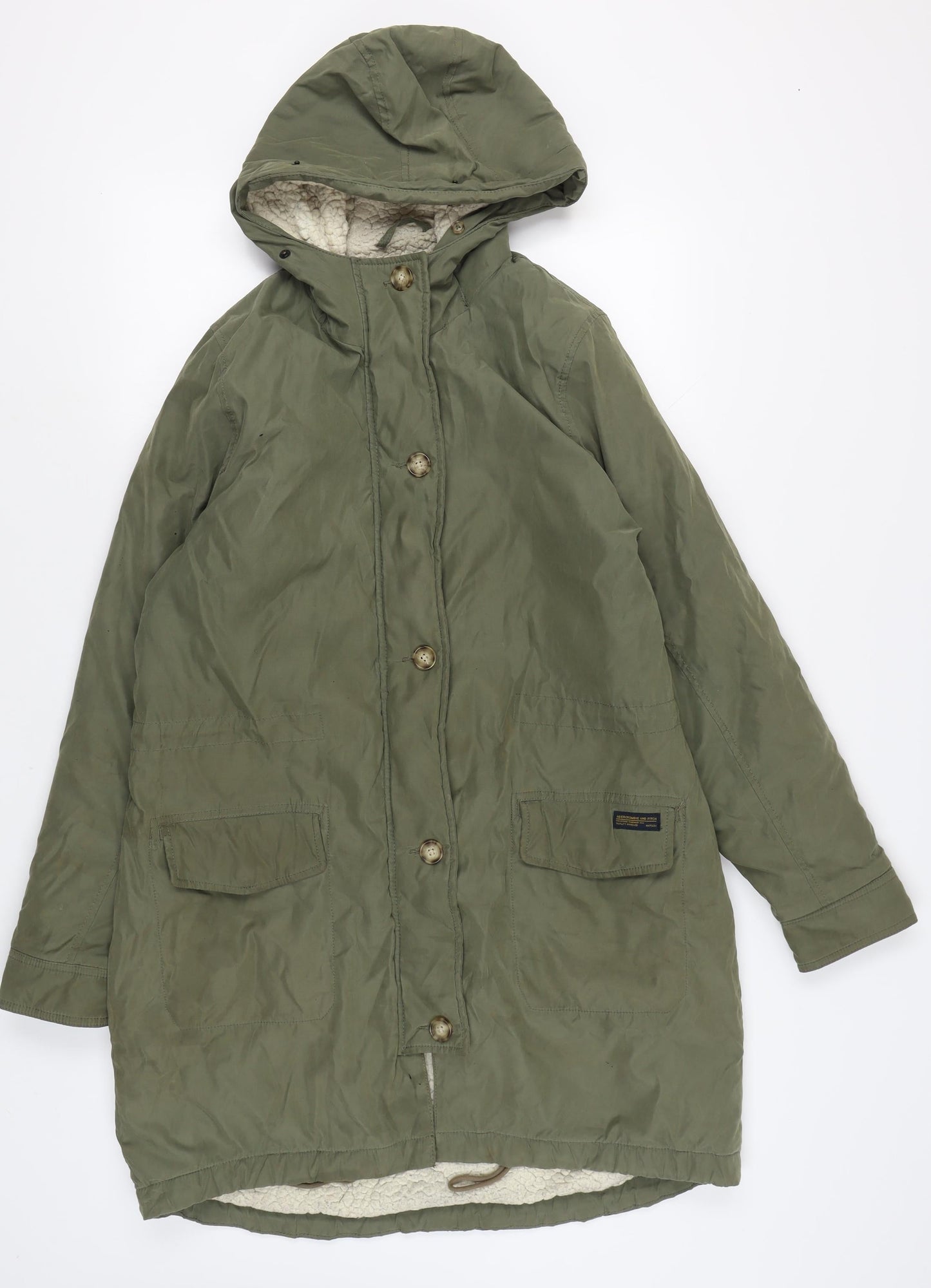 Abercrombie & Fitch Women's Green Parka Coat XL