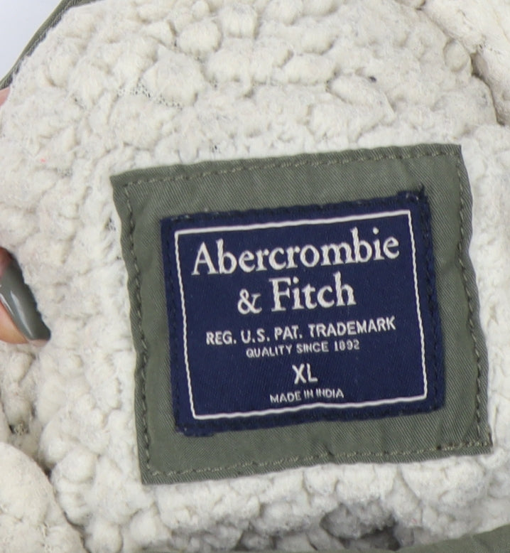 Abercrombie & Fitch Women's Green Parka Coat XL