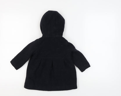 Marks and Spencer Unisex Black Wool Blend Coat 18-24 Months
