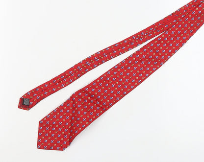 Mens Beaufort Red Floral 100% Silk  Tie