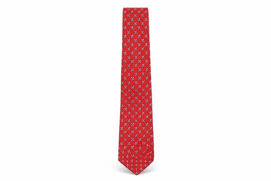 Mens Beaufort Red Floral 100% Silk  Tie