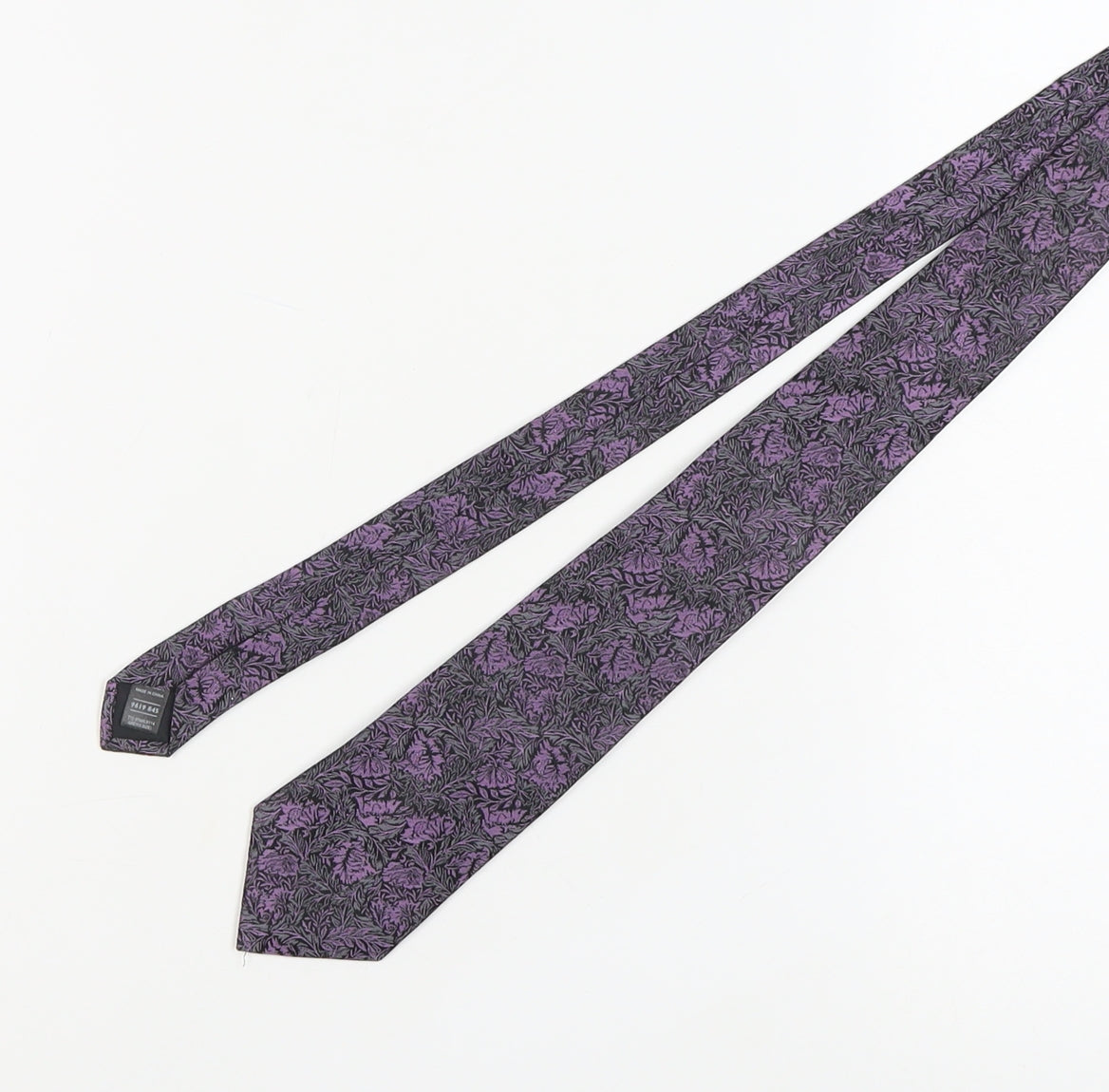 Marks and Spencer Purple Floral Silk Men's Tie