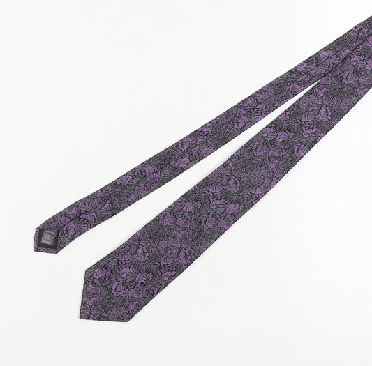 Marks and Spencer Purple Floral Silk Men's Tie