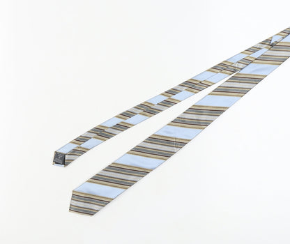 Next Men's Blue Striped Silk Tie