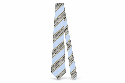 Mens NEXT Blue Striped 100% Silk  Tie