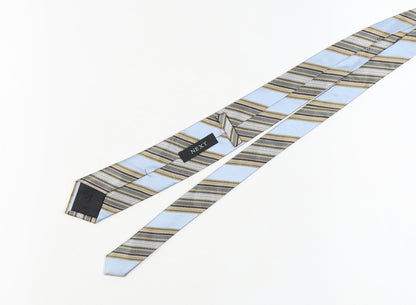 Next Men's Blue Striped Silk Tie