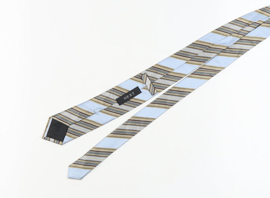 Next Men's Blue Striped Silk Tie