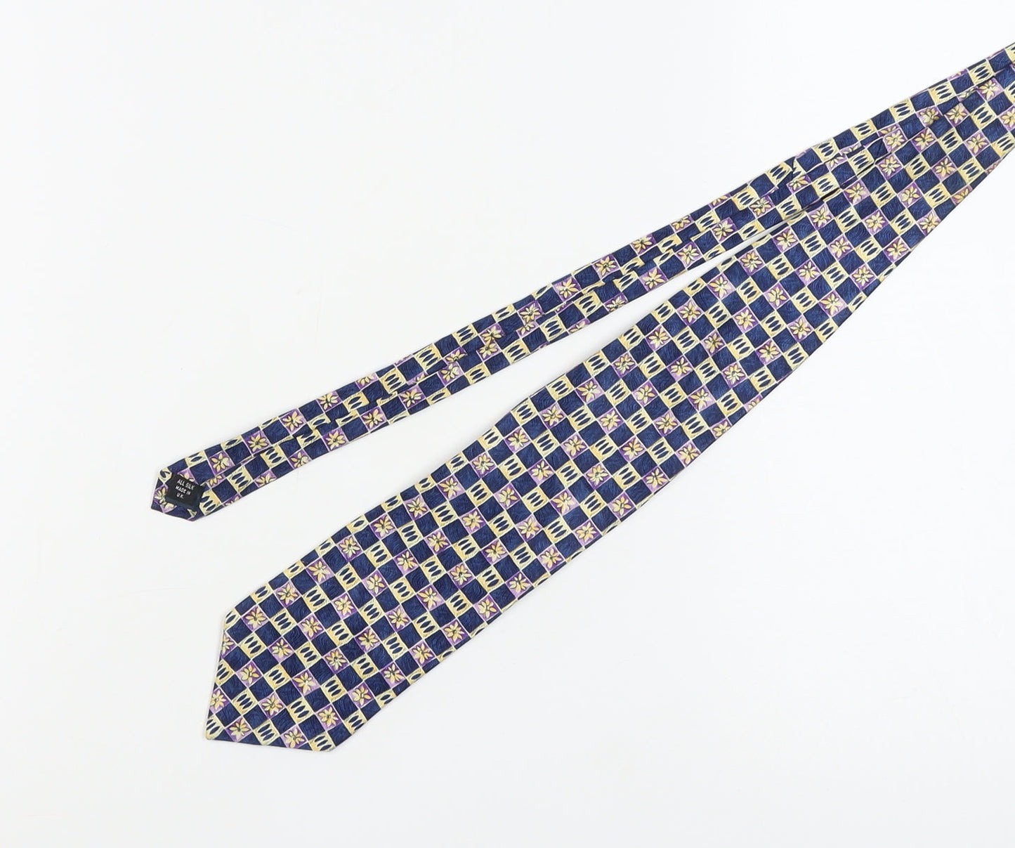 Pierre Cardin Blue Silk Geometric Men's Tie, One Size, Excellent