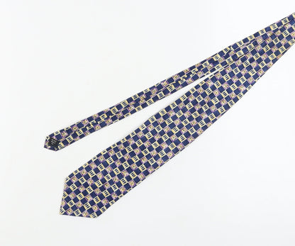 Pierre Cardin Blue Silk Geometric Men's Tie, One Size, Excellent