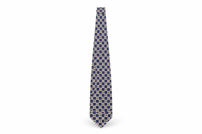 Mens Pierre Cardin Blue Geometric 100% Silk  Tie