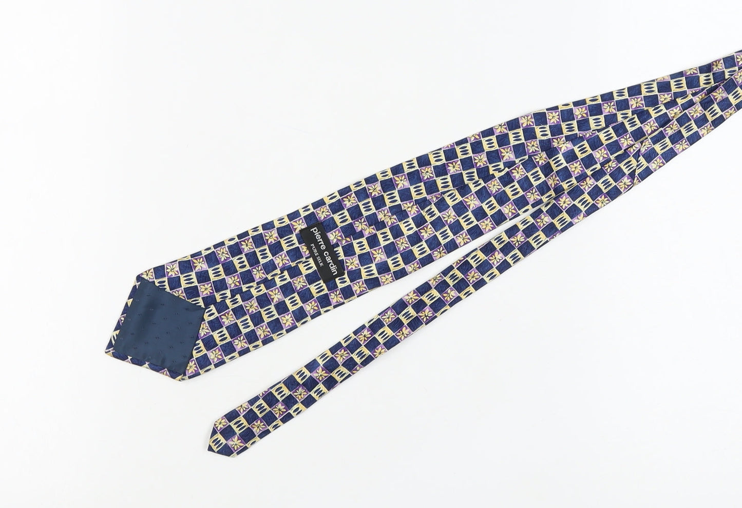 Pierre Cardin Blue Silk Geometric Men's Tie, One Size, Excellent