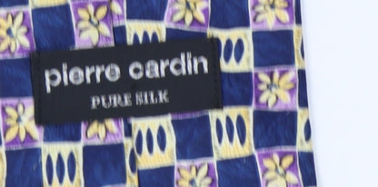 Pierre Cardin Blue Silk Geometric Men's Tie, One Size, Excellent