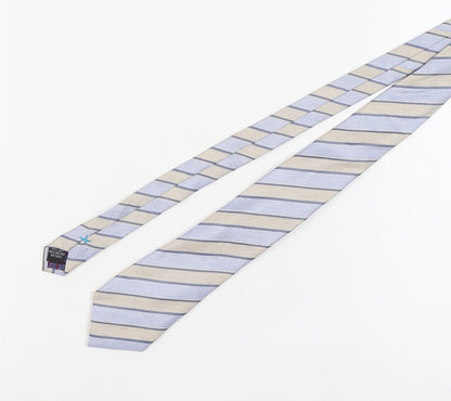 Jeff Banks Men's Striped Silk Tie Beige