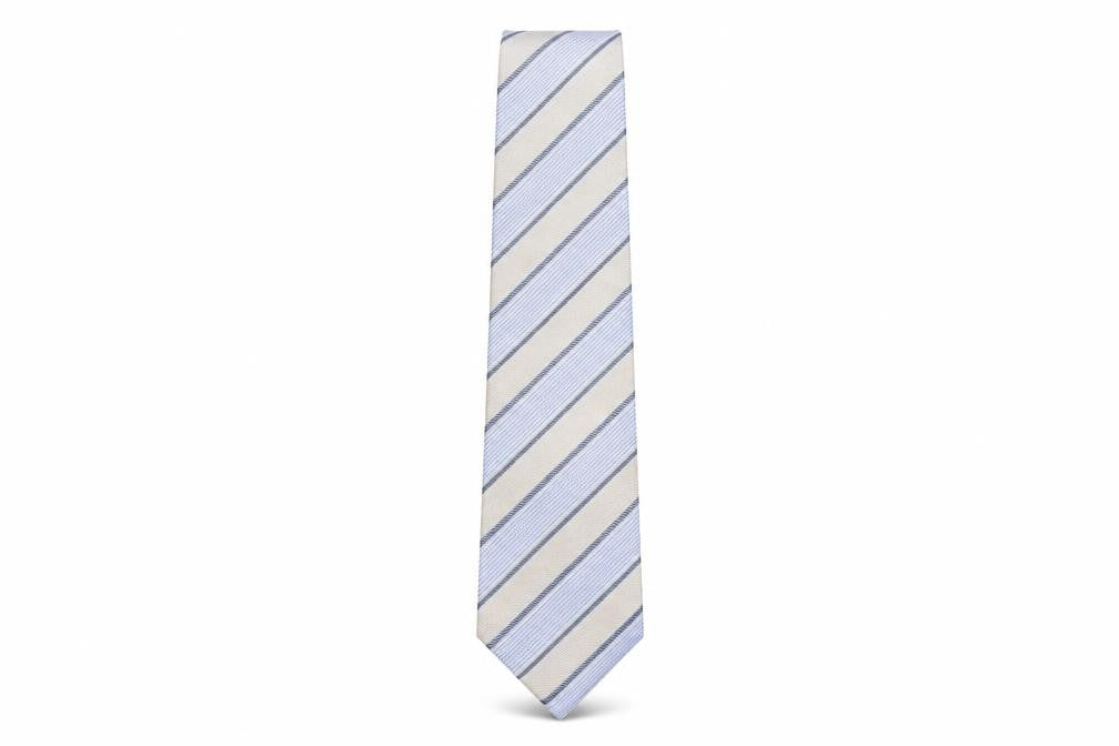 Mens Jeff Banks Beige Striped 54% Silk 46% Viscose  Tie