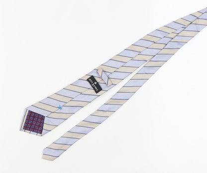 Jeff Banks Men's Striped Silk Tie Beige