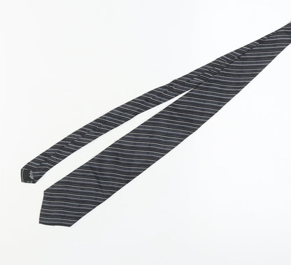 Mens Frangi Black Striped 100% Silk  Tie