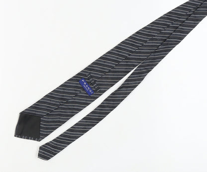 Mens Frangi Black Striped 100% Silk  Tie