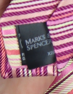 Marks and Spencer Men's Multicoloured Silk Tie, Striped