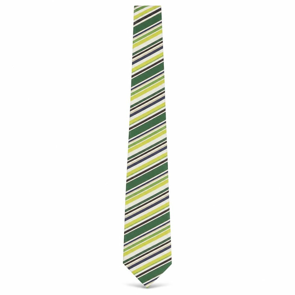 Mens NEXT Green Striped 100% Silk  Tie