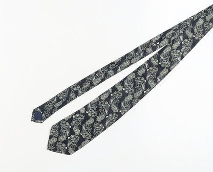 René Chagal Men's Black Silk Paisley Handmade Tie